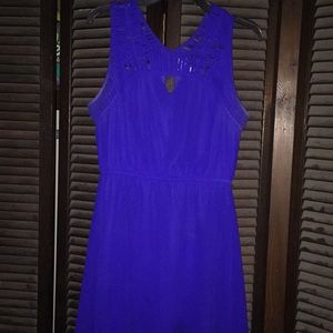 Criss cross royal blue dress